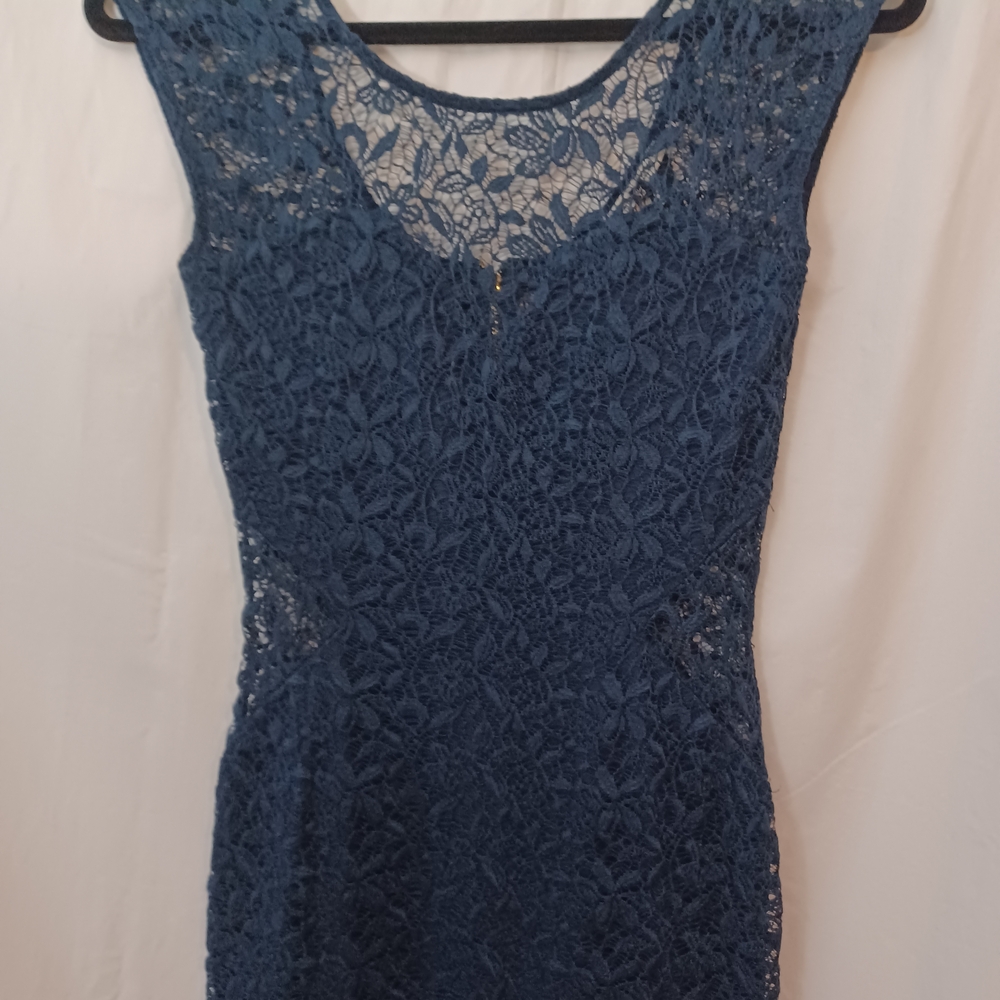 River Island Navy Lace Mini Dress